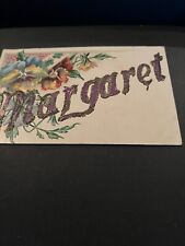 Embossed Floral/Margaret Posted Greeting Postcard Early 1900 picture
