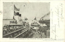 1905 Detroit,MI Excursion Steamers At The Wharves Wayne County Michigan Postcard picture