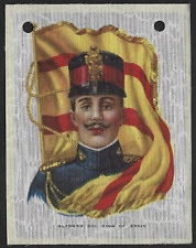 1910's ITC Silk ALFONSO XIII,King Of Spain Rulers With Flags picture