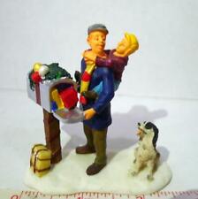 Lemax Mail Christmas Gift Surprise in Mailbox Daddy Son and Dog Figurine picture