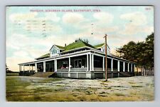 Davenport IA-Iowa, Pavilion, Suburban Island, Antique, Vintage c1908 Postcard picture