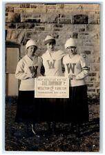 c1910's State Championship Women College Wesleyan Yankton SD RPPC Photo Postcard picture
