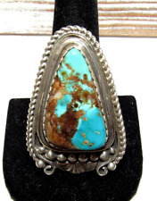 Massive Navajo Royston Turquoise Ring Sz 9 Adjustable Adam Fierro picture