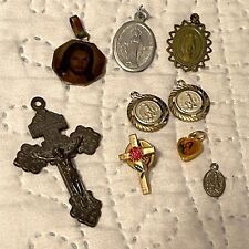 Vintage Lot of Religious Pendants, pins picture