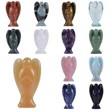 73-78mm Carved gemstone peace angel Crystal healing stone figurine 3 Inches picture