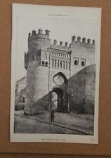 Antique Architects print ,The Puerta Del Sol Toledo  The Builder 1885 picture