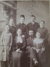 Manchester, IA Cabinet Card, dated 1887, family of 7 w/ tired Mom by  Walter picture