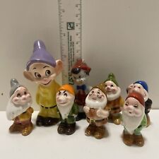 Antique Walt Disney Productions Seven Dwarfs Ceramic Figurines And Pinocchio1930 picture