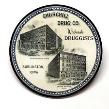 Churchill Drug Company Burlington & Cedar Rapids Iowa Advertising Pocket Mirror picture