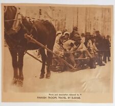 WWII Finns Traveling By Sledge Horse Drawn Mobility Military Newspaper Clipping picture