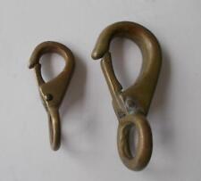2 Vintage Brass Fixed Snap Hooks 3 3/4