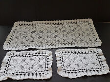 3 Piece set of Crochet dresser scarf set/ doilies/ table runner picture