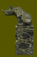 Detailed White Rhinoceros Bronze Rhino Art Figurine Statue Sculpture Lost Wax picture
