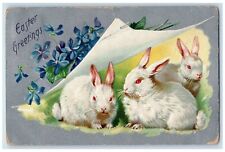 c1910's Easter Greetings Bunny Rabbit Flowers Tuck's Toronto Canada Postcard picture