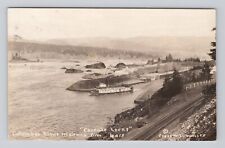 Postcard RPPC Columbia River Highway Cascade Locks Paddle Steamer Oregon picture