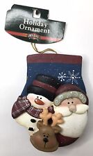 Holiday Seasons Christmas Tree Ornament Santa and Friends Damaged Read picture