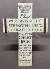 Inspirational Desk Tabletop Cross With Bible Verse Inscription Resin 5.5 x 4” picture