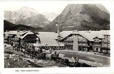 Real Photo MANY GLACIER HOTEL Glacier National Park Browning Montana Postcard picture