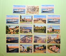 VTG 40s 50s Florida Travel Photo Post Card Lot of 14 Unused Linen St Petersburg picture