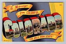 CO-Colorado, LARGE Letter Greetings, Antique, Vintage c1922 Souvenir Postcard picture