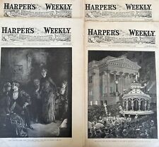 Harper’s Weekly Lot Of 4 - 1883,1885, 1888 Engravings  - Political - Art & Ads picture