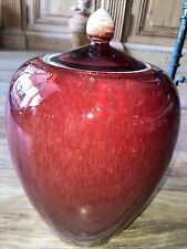 Vintage Chinese Oxblood  Glazed Covered Ginger Jar - 13” Tall picture