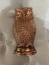Absolut Elyx Copper Owl Mug Metal Vase Cocktail Vessel Advertising Figurine Read picture
