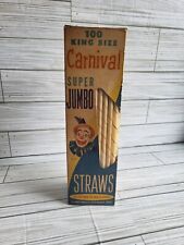 Antique Advertising Carnival Straws Food Kitchen Clown Collectible Full Box picture