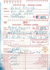 Evel Knievel 1974 Montana Hunting License with Autograph picture