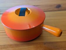 Vintage Cousances Le Creuset Orange 22 Pot w/Lid Enamel Cast Iron Made in France picture