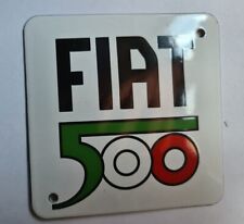 FIAT 500 ITALY (GARAGE). PORCELAIN EMAILLE / ENAMEL SHIELD, SIGN, PLATE RETRO picture