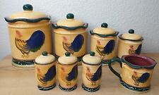 Rooster Canister Set By Casa Vero Ack 15 Pieces picture