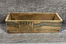 Antique Vintage Kraft 2lb Process American Cheese Hand Made Wood Box Chicago USA picture