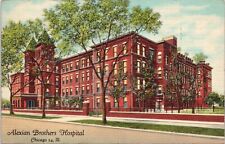 C.1940s Chicago IL ALEXIAN BROTHERS HOSPITAL From Street Illinois Postcard A422 picture