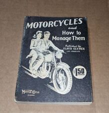 Vintage 1946 Clymer Motorcycles and How to Manage Them Guide Manual Book 29th Ed picture