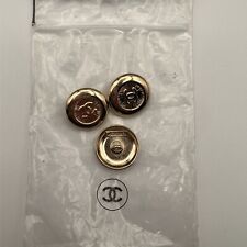 CHANEL Auth Vintage Buttons Set of 3 (three) 20mm Gold Tone picture