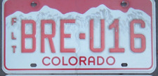 One COLORADO red  mountain  license plate Your choice    BRE - U16 picture