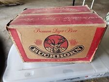 Vtg Buckhorn Beer Cardboard Case Flip Top Empty 23/24-12oz Bottles BOX Pabst USA picture