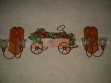 Retired 8-pc HOME INTERIORS Country Grouping  - WAGON PLANTER & SCONCES picture