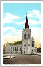 Vtg Henderson North Carolina NC First Methodist Church 1920s View Postcard picture
