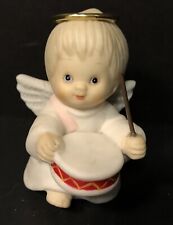 1987 Enesco Morehead Holly Babes Angel Boy Playing a Drum picture
