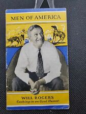 Vintage 1929 Stevens-Davis Men of America Booklet Actor Cowboy Will Rogers picture