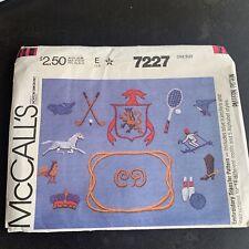 VINTAGE MCCALL'S EMBROIDERY TRANSFER PATTERN: #7227 Uncut with Instructions picture