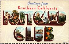 Linen PC Large Letter Greetings From Southern California Postcard Club~2195 picture