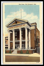 East Liverpool OH Linen Postcard Elks Home Unposted pc208 picture