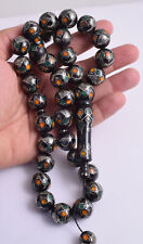 Black coral Islamic Prayer Beads-ُTasbih Worry Beads-18X18mm-178 grams-يسر picture