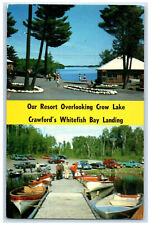 c1950's Crawford's Whitefish Bay Landing Nestor Falls Canada Multiview Postcard picture