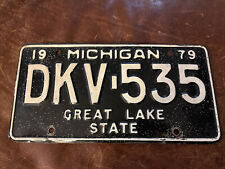 1979 Michigan license plate. Great Lake State tag # DKV 535 vintage picture