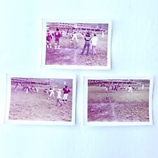 Vintage 1970’s Rugby Color Red Hue Snapshot Photographs Lot Of 3 picture
