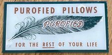 VINTAGE OG 1940’s/50’s  ADVERTISING SIGN PUROFIED PILLOWS STORE DISPLAY GLASS picture